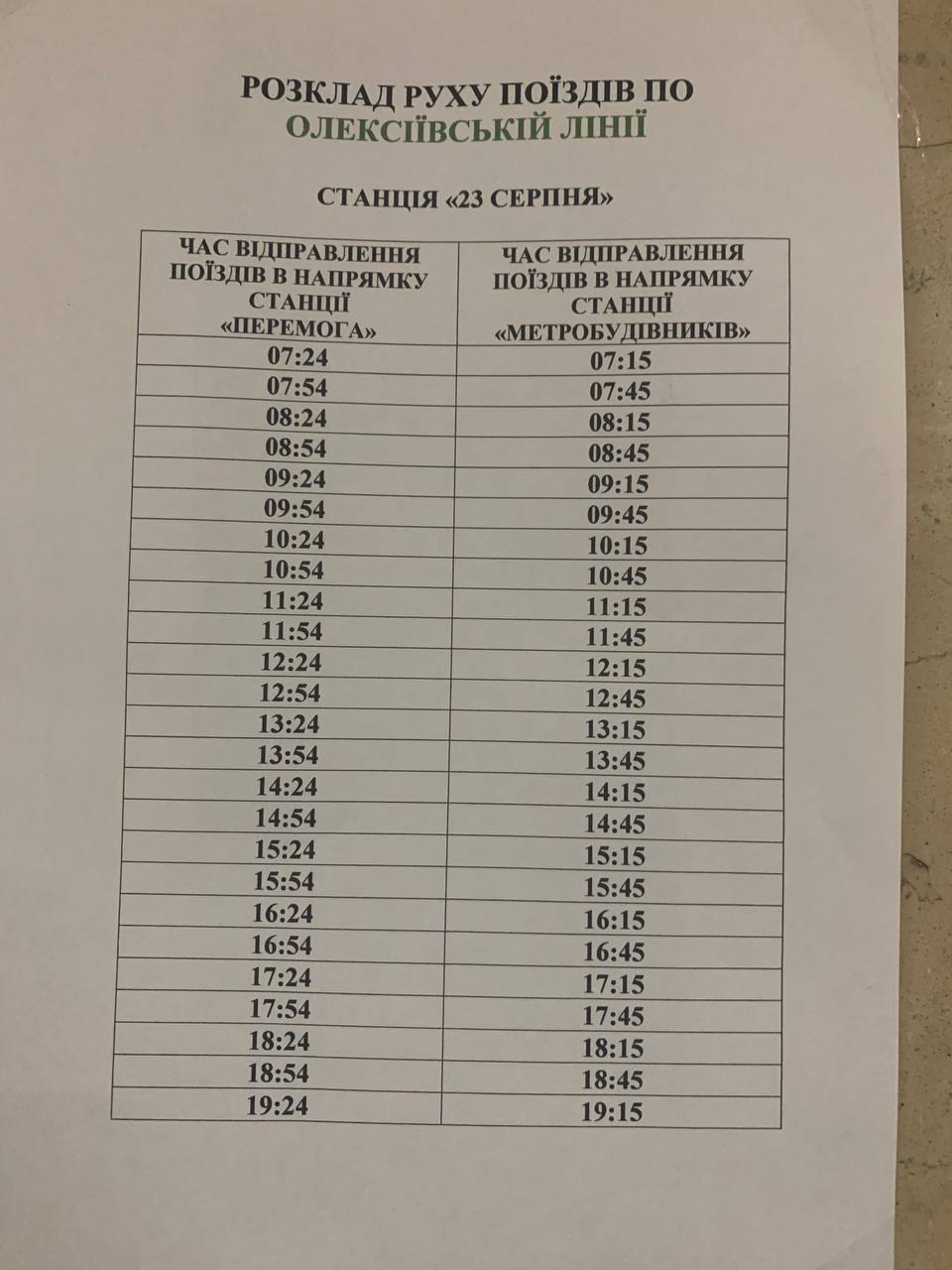 Первый день работы харьковского метро: расписание и сокращение интервалов