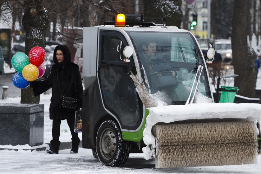 В Харькове выпал снег