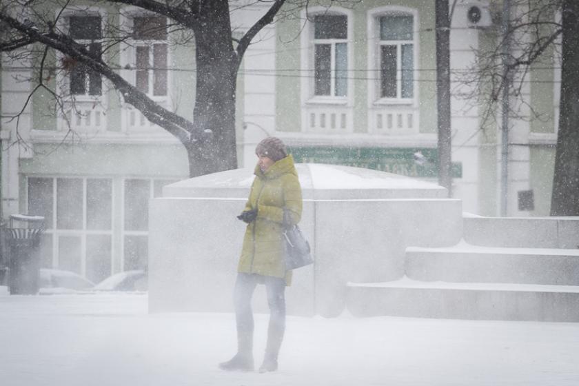 В Харькове выпал снег
