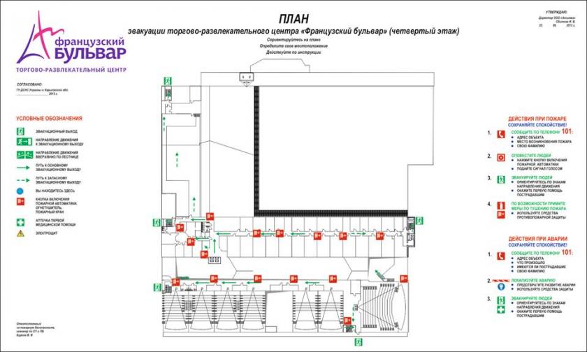 План эвакуации из ТРЦ. Фото: facebook.com/franz.bulvar