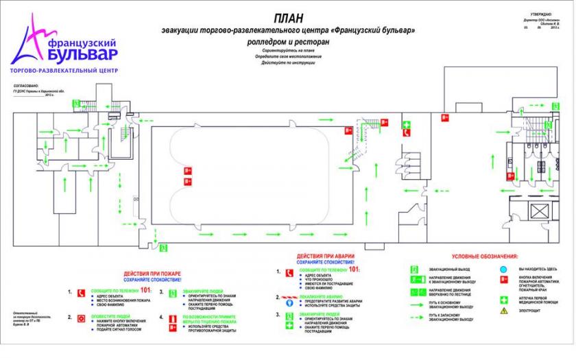 План эвакуации из ТРЦ. Фото: facebook.com/franz.bulvar