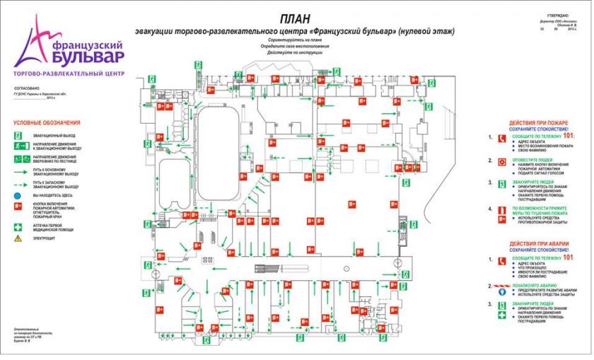 План эвакуации из ТРЦ. Фото: facebook.com/franz.bulvar