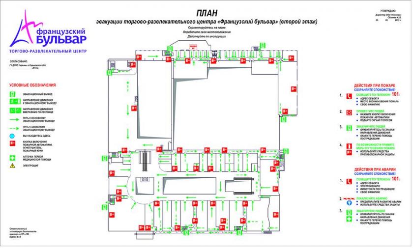 План эвакуации из ТРЦ. Фото: facebook.com/franz.bulvar