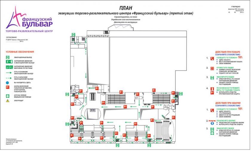 План эвакуации из ТРЦ. Фото: facebook.com/franz.bulvar