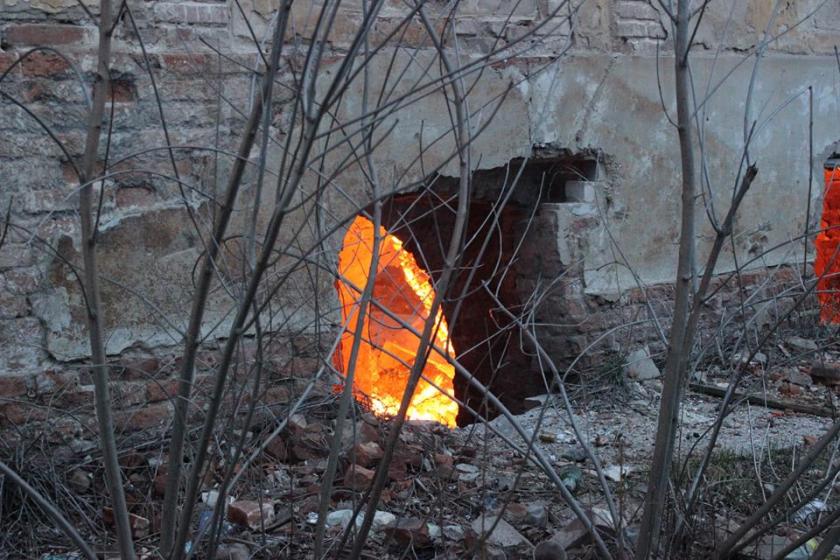 Пожар в усадьбе Шидловских в Старом Мерчике. Фото: Антон Бондарев / Facebook