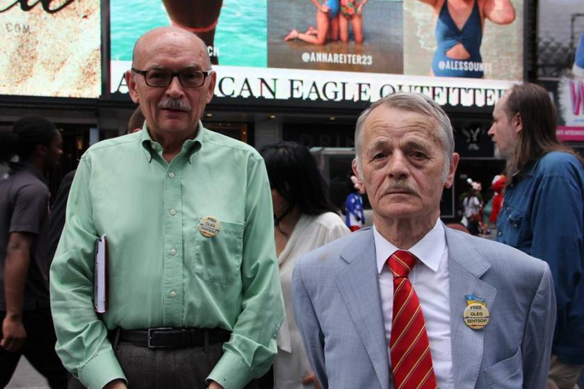 В Нью-Йорке прошла акция в поддержу Сенцова. Фото: facebook.com/andrei.zagdansky