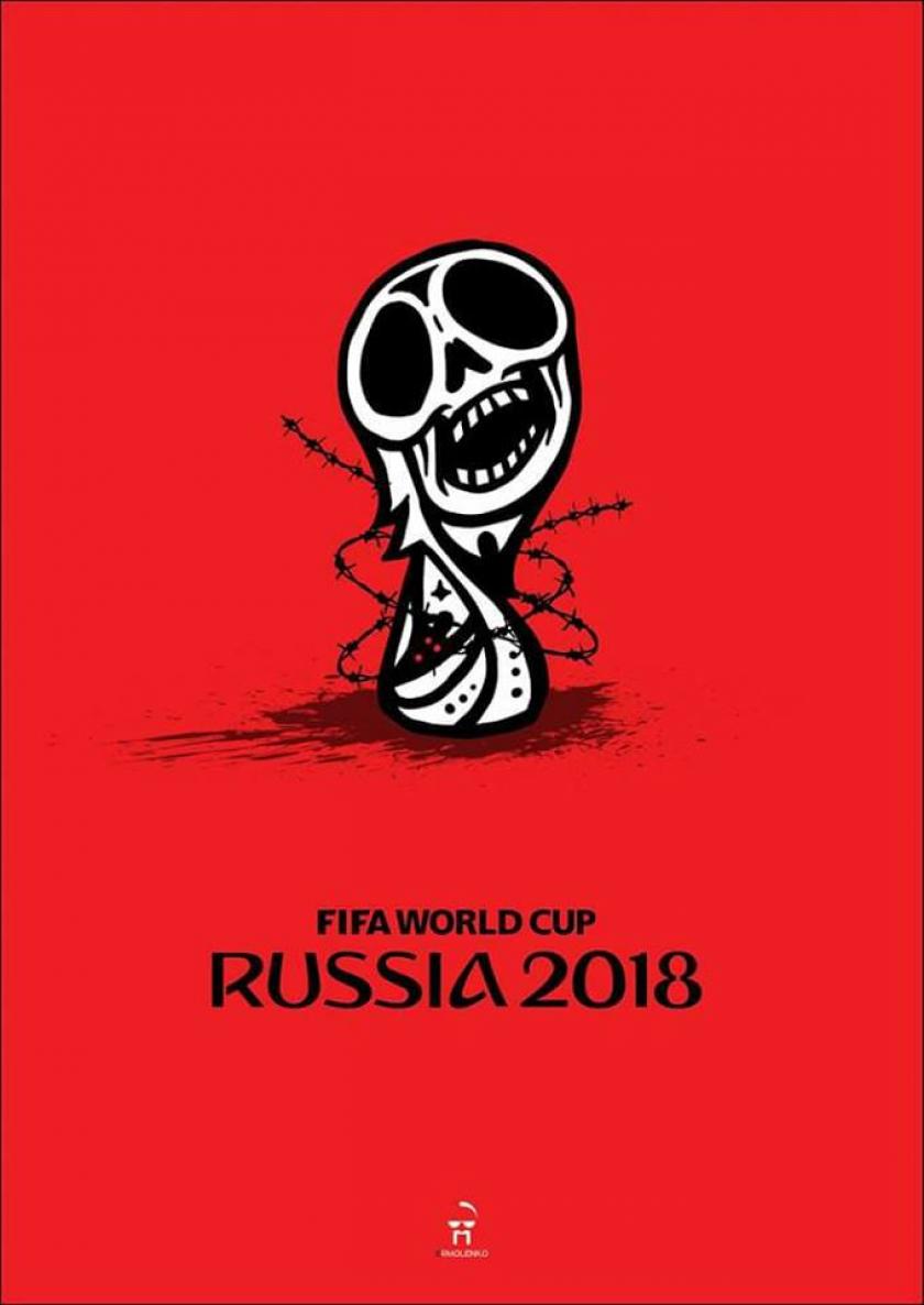 Украинский художник создал серию альтернативных плакатов к Чемпионату мира по футболу. Фото: facebook.com/andrey.ermolenko