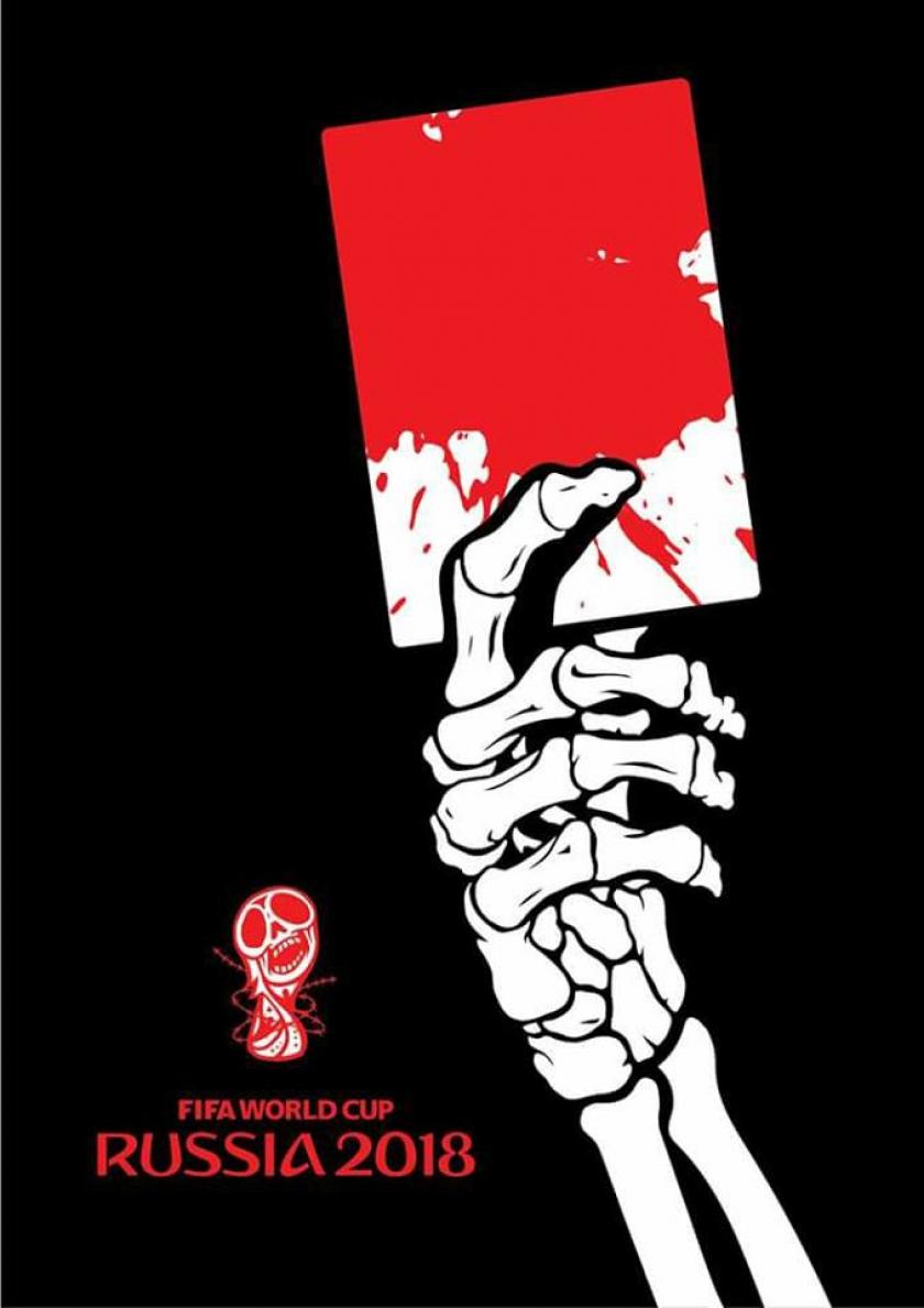 Украинский художник создал серию альтернативных плакатов к Чемпионату мира по футболу. Фото: facebook.com/andrey.ermolenko