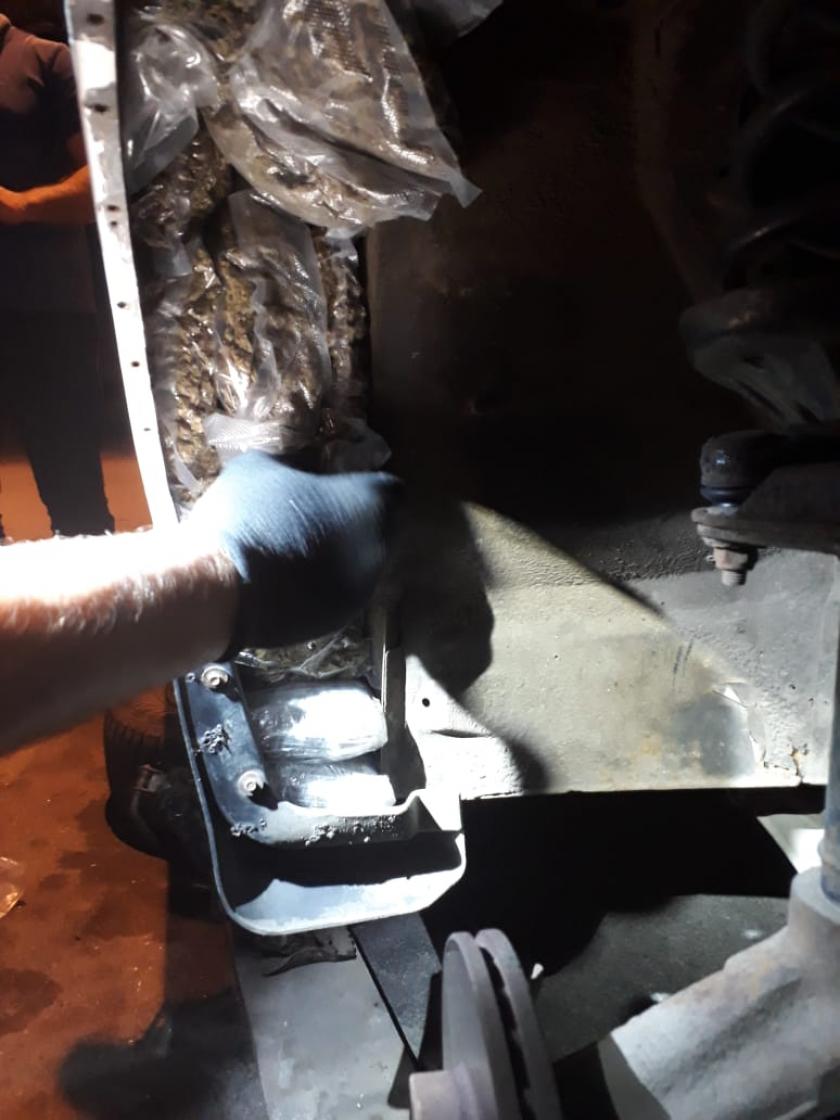 Харьковчанин пытался вывезти в Россию более семи килограммов конопли. Фото: ГПСУ