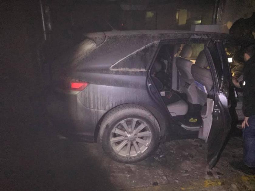 Адвокату Рыбину подожгли автомобиль на парковке в Киеве. Фото: соцсети.