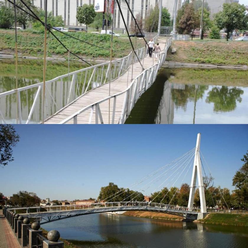 Мост возле сквера "Стрелка". Фото: Геннадий Кернес / Facebook