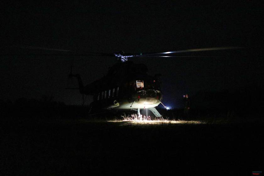 ООС, разведение войск, Донбасс, вертолет, война. Фото: Сергей Козлов / KHARKIV Today
