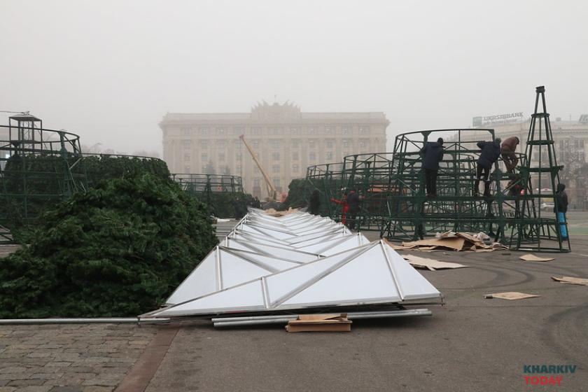 елка на площади Свободы. Фото: Сергей Козлов / KHARKIV Today