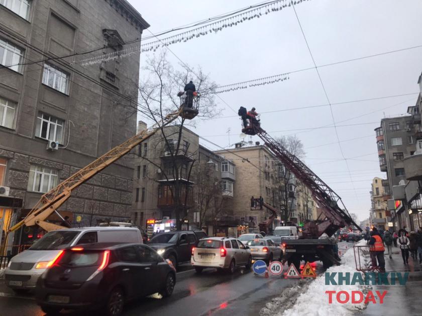 "звездное небо" на Пушкинской. Фото: KHARKIV Today