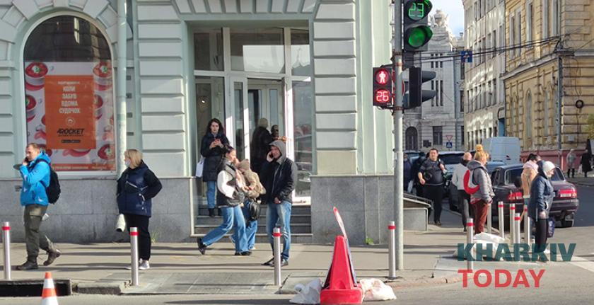 ДТП на Сумской, столбики, пешеходный переход