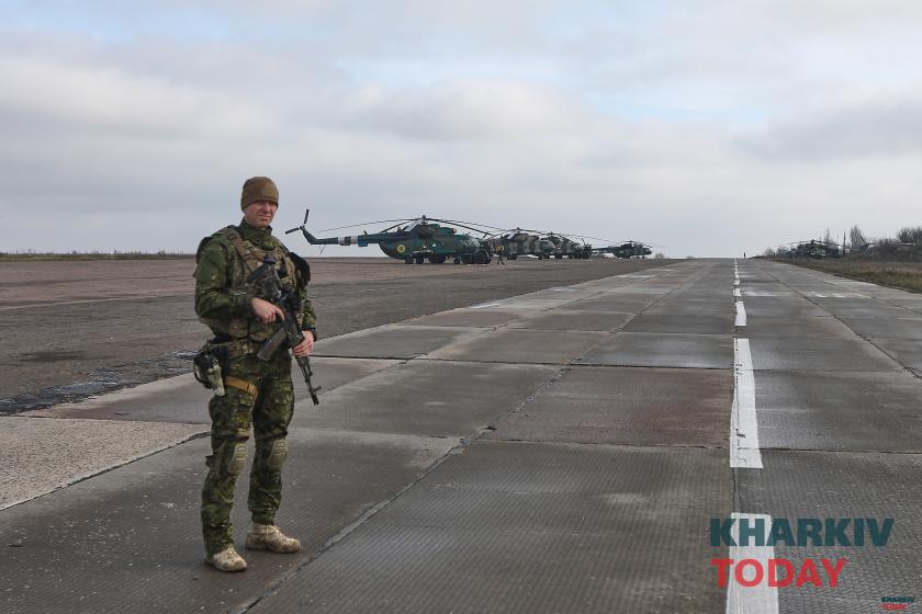 ООС, разведение войск, Донбасс, война, вертолет. Фото: Сергей Козлов / KHARKIV Today