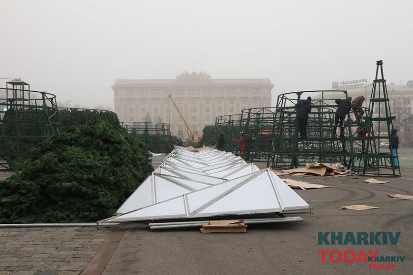 елка на площади Свободы. Фото: Сергей Козлов / KHARKIV Today