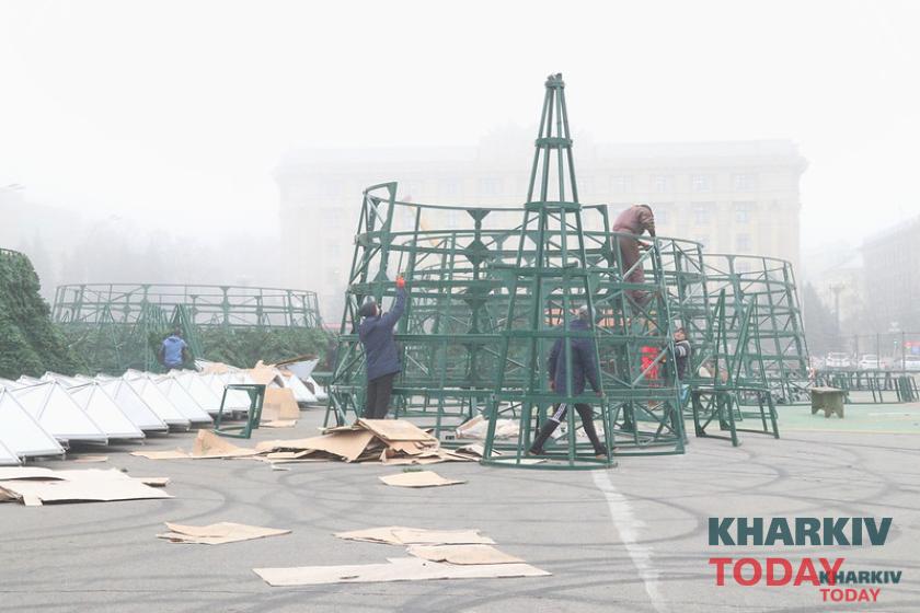 елка на площади Свободы. Фото: Сергей Козлов / KHARKIV Today
