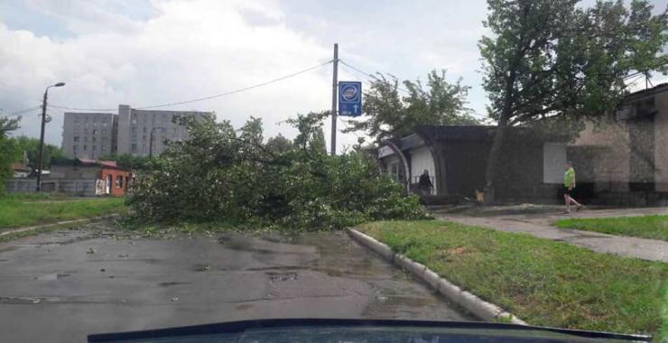 Ураган обрушил деревья в Лозовой. Фото: lozovarada.gov.ua