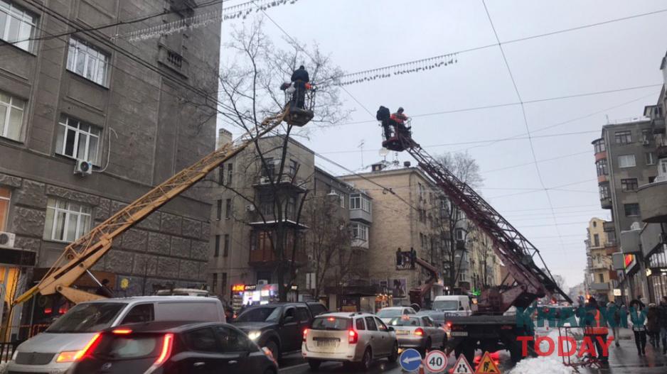 "звездное небо" на Пушкинской. Фото: KHARKIV Today