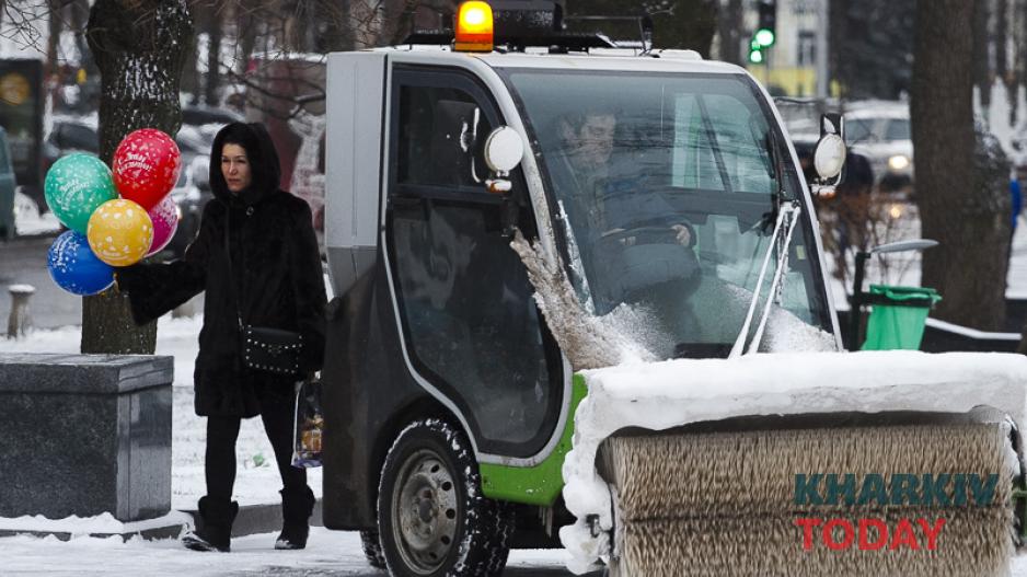 В Харькове выпал снег