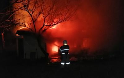 Пожар в Нововодолажском районе. Фото: ГСЧС в Харьковской области 