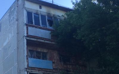 В селе Лукьянцы загорелась квартира на четвертом этаже. Фото: ГСЧС в Харьковской области