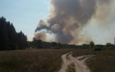 Пожар в Нововодолажском районе. Фото: ГСЧС в Харьковской области.