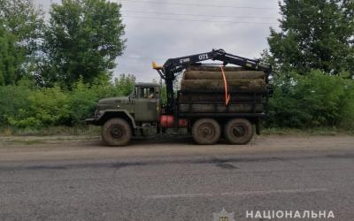 незаконная вырубка леса. Фото: ГУНП в Харьковской области