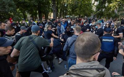 После Марша задержали 17 самых буйных радикалов. Фото: Сергей Козлов/KHARKIV Today.