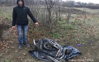 украл мотоцикл. Фото: ГУНП в Харьковской области